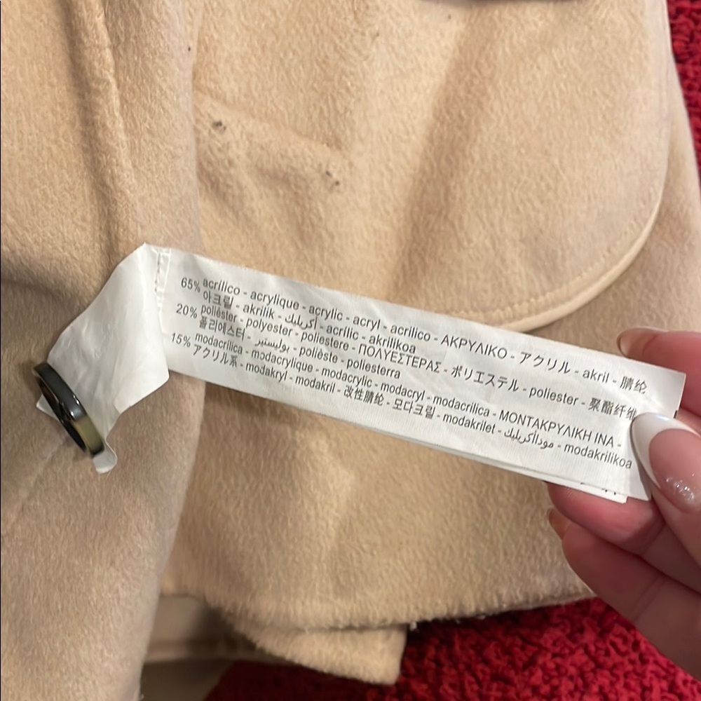 Zara Chic Faux Fur Collar Cape Coat - Picture 5 of 6